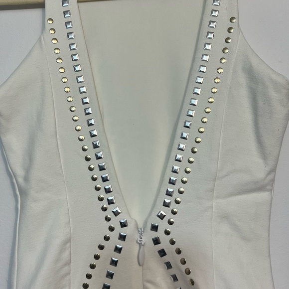 BEBE Addiction white studded bodycon dress XS - Picture 5 of 7